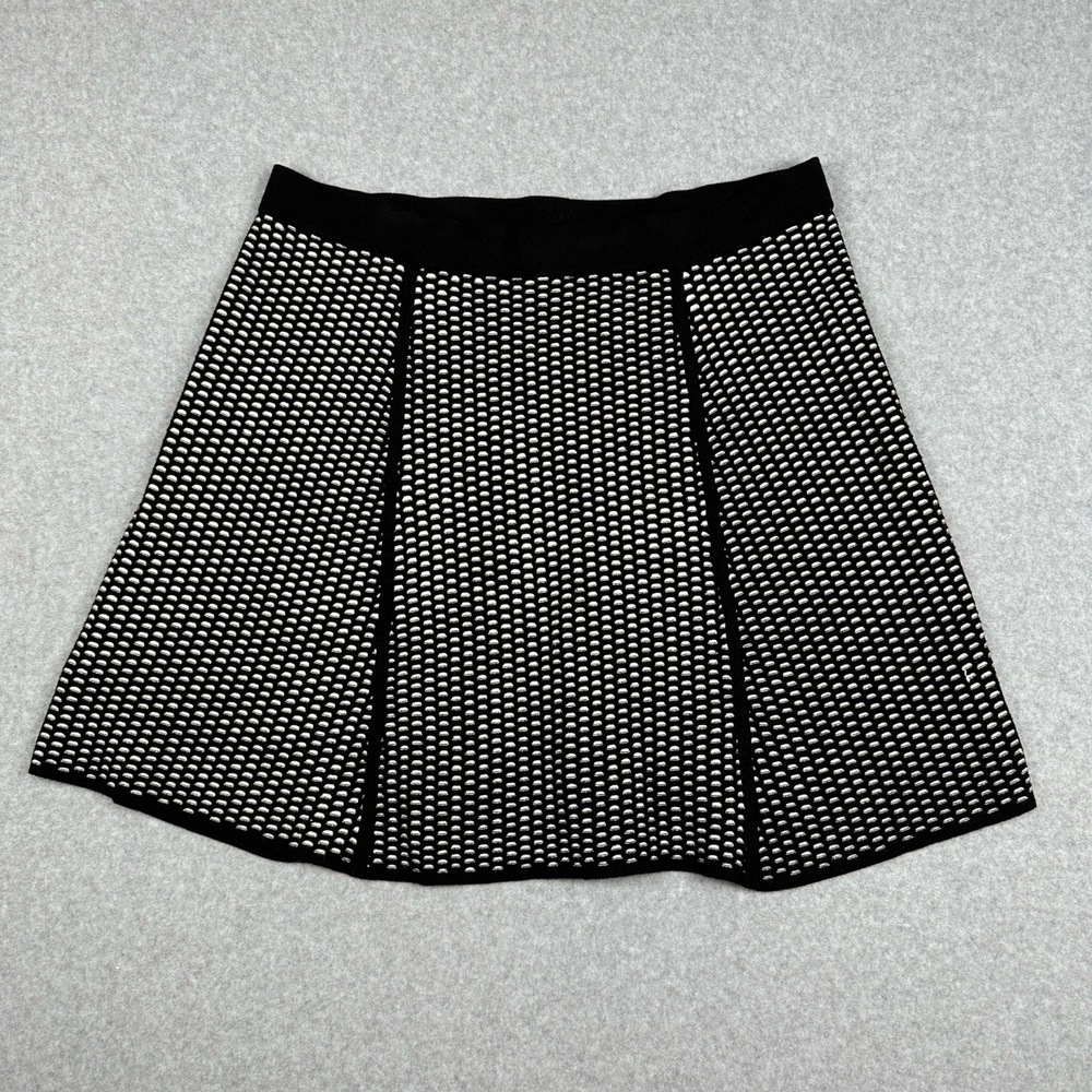 Ann Taylor Skirt Womens XL Black White‎ A line Patterned Pull On Stretch Office